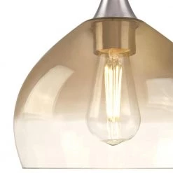 1-Light Brushed Nickel Pendant with Amber and Clear Glass Shade by Westinghouse -Westinghouse Shop brushed nickel westinghouse chandeliers 6366900 fa 1000
