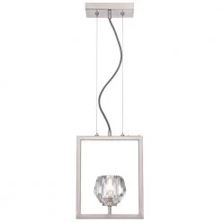 Zoa 1-Light Brushed Nickel LED Pendant with Crystal Glass Shade by Westinghouse -Westinghouse Shop brushed nickel westinghouse chandeliers 6367600 4f 1000