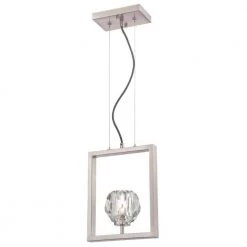Zoa 1-Light Brushed Nickel LED Pendant with Crystal Glass Shade by Westinghouse