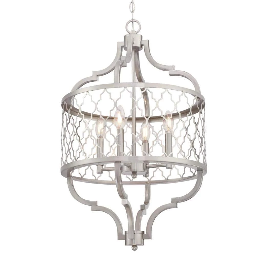 Sahara 4-Light Brushed Nickel Chandelier by Westinghouse 3 Sahara 4-Light Brushed Nickel Chandelier by Westinghouse - Image 3
