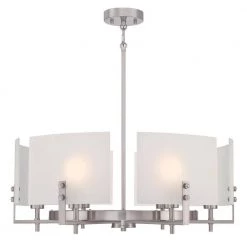 Enzo James 6-Light Brushed Nickel Chandelier with Frosted Glass Shades by Westinghouse -Westinghouse Shop brushed nickel westinghouse chandeliers 6369400 4f 1000