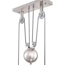 Iron Hill 3- -Light Brushed Nickel Island Pulley Pendant by Westinghouse -Westinghouse Shop brushed nickel westinghouse chandeliers 6369900 fa 1000