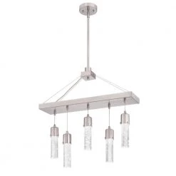Cava 150-Watt Equivalent Integrated LED Brushed Nickel Chandelier with Bubble Glass by Westinghouse
