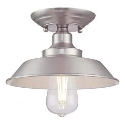 Iron Hill 9 in. 1-Light Brushed Nickel Semi-Flush Mount by Westinghouse