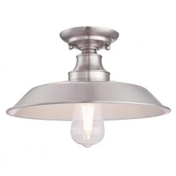 Iron Hill 12 in. 1-Light Brushed Nickel Semi-Flush Mount by Westinghouse
