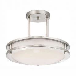 75-Watt Brushed Nickel Integrated Dimmable ENERGY STAR LED Semi-Flush Mount by Westinghouse