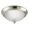 1-Light Brushed Nickel Interior Ceiling Flush Mount with Frosted Swirl Glass by Westinghouse