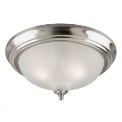 2-Light Brushed Nickel Interior Ceiling Flush Mount with Frosted Swirl Glass by Westinghouse