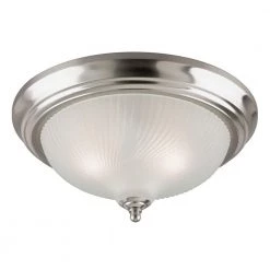 3-Light Brushed Nickel Interior Ceiling Flush Mount with Frosted Swirl Glass by Westinghouse