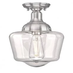 Scholar 9 in. 1-Light Brushed Nickel Semi-Flush Mount by Westinghouse -Westinghouse Shop brushed nickel westinghouse flush mount lights 6573200 1f 1000