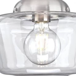 Scholar 9 in. 1-Light Brushed Nickel Semi-Flush Mount by Westinghouse -Westinghouse Shop brushed nickel westinghouse flush mount lights 6573200 4f 1000