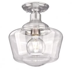 Scholar 9 in. 1-Light Brushed Nickel Semi-Flush Mount by Westinghouse