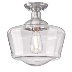 Scholar 11 in. 1-Light Brushed Nickel Semi-Flush Mount by Westinghouse