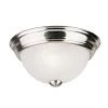 1-Light Ceiling Fixture Brushed Nickel Interior Flush-Mount with Frosted White Alabaster Glass by Westinghouse