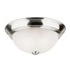 2-Light Brushed Nickel Interior Ceiling Flush Mount with Frosted White Alabaster Glass by Westinghouse