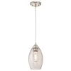 1-Light Brushed Nickel Mini Pendant with Clear Crackle Glass Shade by Westinghouse