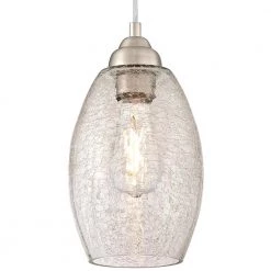 1-Light Brushed Nickel Mini Pendant with Clear Crackle Glass Shade by Westinghouse 6 1-Light Brushed Nickel Mini Pendant with Clear Crackle Glass Shade by Westinghouse -Westinghouse Shop brushed nickel westinghouse pendant lights 6105700 c3 1000