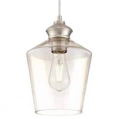 Ramsey 1-Light Brushed Nickel Mini Pendant with Clear Glass Shade by Westinghouse -Westinghouse Shop brushed nickel westinghouse pendant lights 6106500 c3 1000