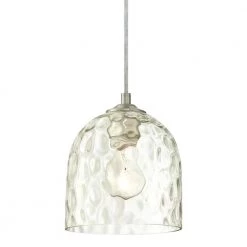 1-Light Brushed Nickel Mini Pendant with Clear Hammered Glass Shade by Westinghouse -Westinghouse Shop brushed nickel westinghouse pendant lights 6328800 c3 1000