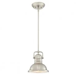 Boswell 1-Light Brushed Nickel Mini Pendant with LED Bulb by Westinghouse