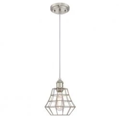 Nathaniel 1-Light Brushed Nickel Mini Pendant by Westinghouse