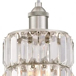 Sophie 1-Light Brushed Nickel Mini Pendant with Crystal Prism Shade by Westinghouse -Westinghouse Shop brushed nickel westinghouse pendant lights 6338900 1f 1000