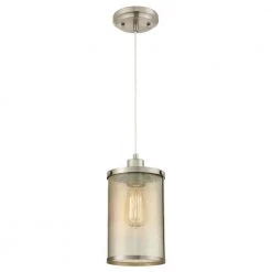 1-Light Brushed Nickel Mini Pendant by Westinghouse