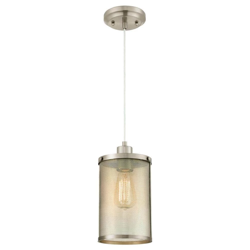 1-Light Brushed Nickel Mini Pendant by Westinghouse 1 1-Light Brushed Nickel Mini Pendant by Westinghouse
