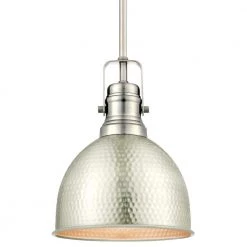 Madras 1-Light Brushed Nickel Mini Pendant with Hammered Shade by Westinghouse -Westinghouse Shop brushed nickel westinghouse pendant lights 6345500 4f 1000