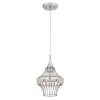 Shannon 1-Light Brushed Nickel Mini Pendant with Crystal Prism Cage Shade by Westinghouse