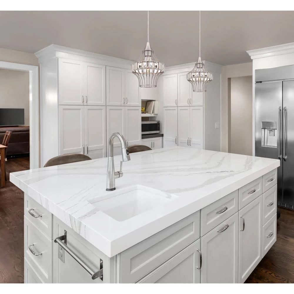 Shannon 1-Light Brushed Nickel Mini Pendant with Crystal Prism Cage Shade by Westinghouse 2 Shannon 1-Light Brushed Nickel Mini Pendant with Crystal Prism Cage Shade by Westinghouse - Image 2