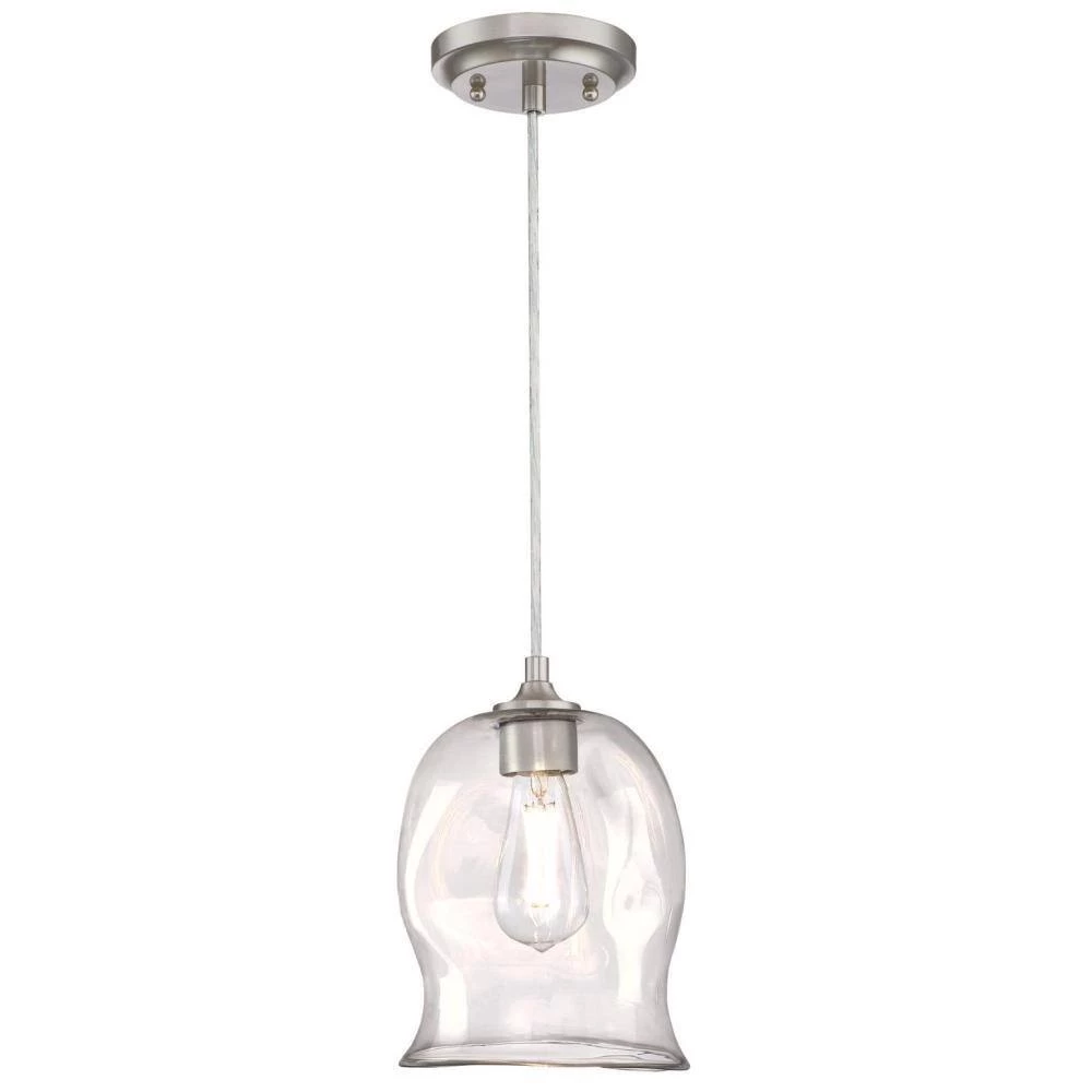 1-Light Brushed Nickel Mini Pendant with Clear Glass Shade by Westinghouse 4 1-Light Brushed Nickel Mini Pendant with Clear Glass Shade by Westinghouse - Image 4