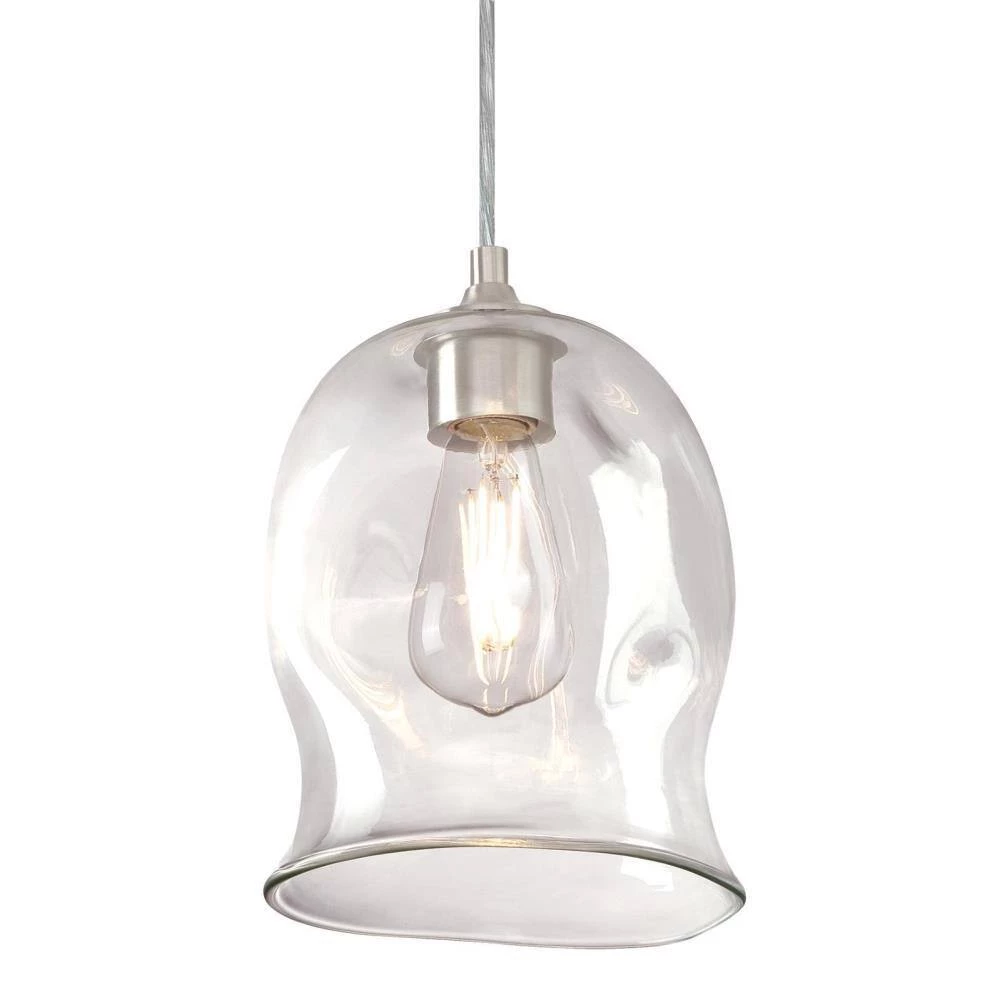 1-Light Brushed Nickel Mini Pendant with Clear Glass Shade by Westinghouse 3 1-Light Brushed Nickel Mini Pendant with Clear Glass Shade by Westinghouse - Image 3