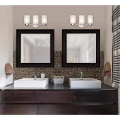 Sylvestre 3-Light Brushed Nickel Wall Fixture by Westinghouse -Westinghouse Shop brushed nickel westinghouse vanity lighting 6227900 fa 1000