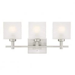 Alexander 3-Light Brushed Nickel Wall Mount Bath Light by Westinghouse