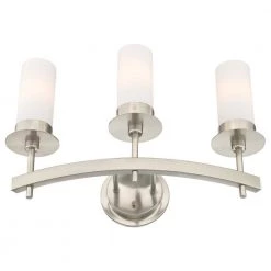 Roswell 3-Light Brushed Nickel Wall Mount Bath Light by Westinghouse -Westinghouse Shop brushed nickel westinghouse vanity lighting 6327100 1f 1000