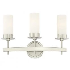 Roswell 3-Light Brushed Nickel Wall Mount Bath Light by Westinghouse