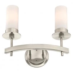 Roswell 2-Light Brushed Nickel Wall Mount Bath Light by Westinghouse -Westinghouse Shop brushed nickel westinghouse vanity lighting 6327200 1f 1000