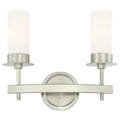 Roswell 2-Light Brushed Nickel Wall Mount Bath Light by Westinghouse