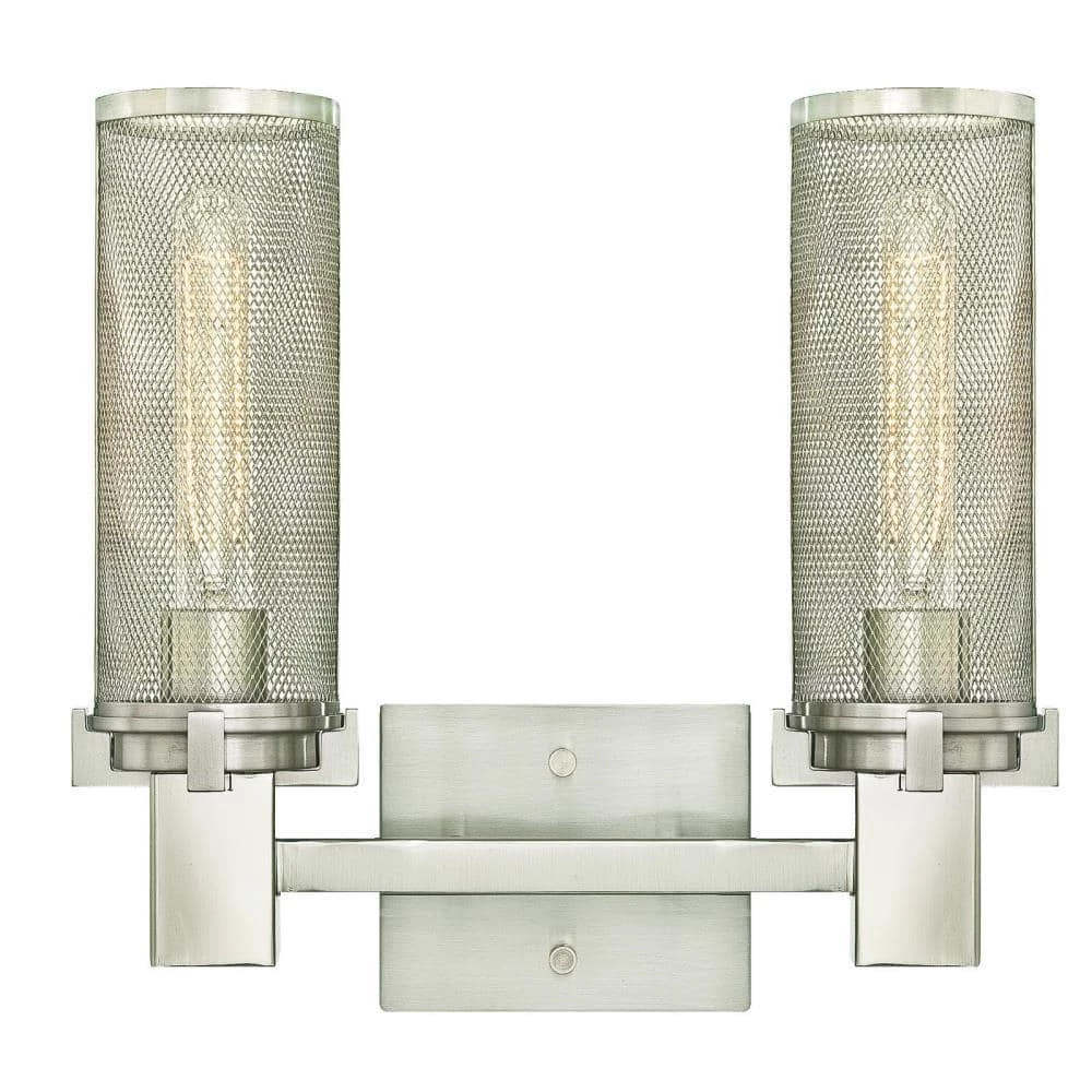 Adler 2-Light Brushed Nickel Wall Mount Bath Light by Westinghouse 1 Adler 2-Light Brushed Nickel Wall Mount Bath Light by Westinghouse