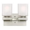 Nyle 2-Light Brushed Nickel Wall Mount Bath Light by Westinghouse