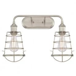 Oliver 2-Light Brushed Nickel Wall Mount Bath Light by Westinghouse