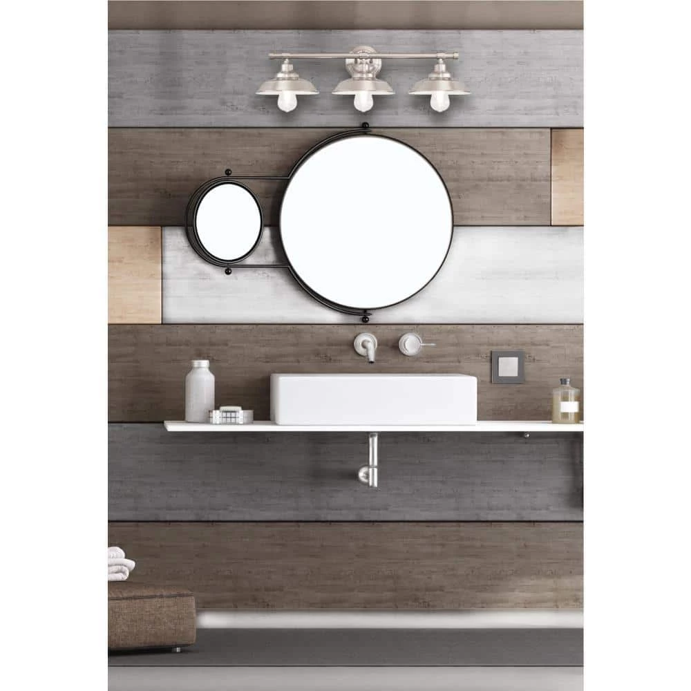 Iron Hill 3-Light Brushed Nickel Wall Mount Bath Light by Westinghouse 4 Iron Hill 3-Light Brushed Nickel Wall Mount Bath Light by Westinghouse - Image 4