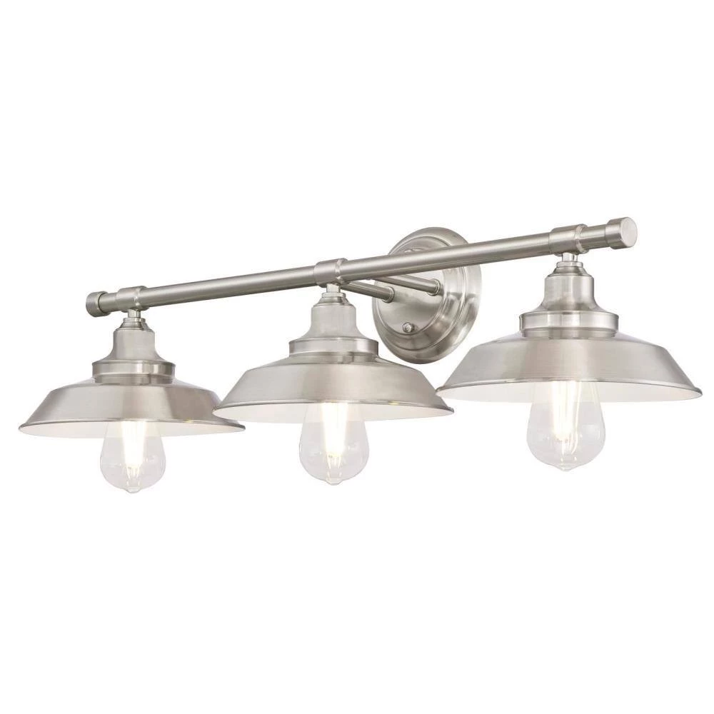 Iron Hill 3-Light Brushed Nickel Wall Mount Bath Light by Westinghouse 3 Iron Hill 3-Light Brushed Nickel Wall Mount Bath Light by Westinghouse - Image 3