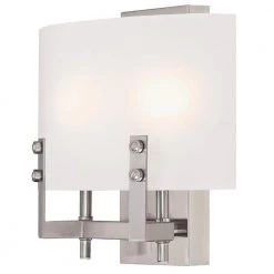 Enzo James 2-Light Brushed Nickel Wall Mount Bath Light by Westinghouse -Westinghouse Shop brushed nickel westinghouse vanity lighting 6369600 4f 1000