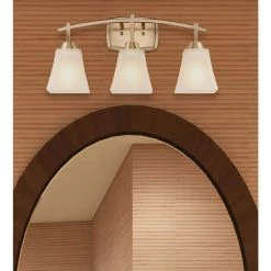 Midori 3-Light Brushed Nickel Wall Mount Bath Light by Westinghouse -Westinghouse Shop brushed nickel westinghouse vanity lighting 6573600 31 1000
