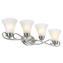 Dunmore 4-Light Brushed Nickel Wall Mount Bath Light by Westinghouse -Westinghouse Shop brushed nickel westinghouse vanity lighting 6573700 1f 1000