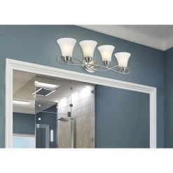 Dunmore 4-Light Brushed Nickel Wall Mount Bath Light by Westinghouse -Westinghouse Shop brushed nickel westinghouse vanity lighting 6573700 31 1000