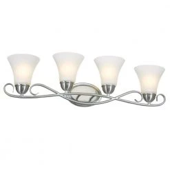 Dunmore 4-Light Brushed Nickel Wall Mount Bath Light by Westinghouse -Westinghouse Shop brushed nickel westinghouse vanity lighting 6573700 4f 1000