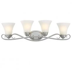 Dunmore 4-Light Brushed Nickel Wall Mount Bath Light by Westinghouse